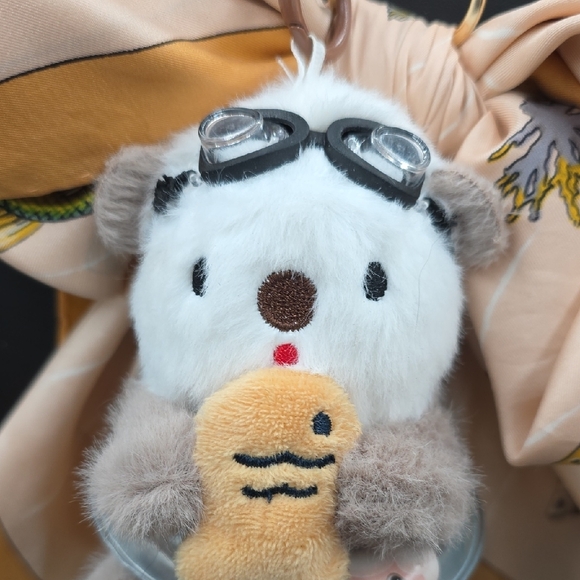 Adorable Plush Otter Keychain with Scarf - Cream and Brown - Picture 6 of 6